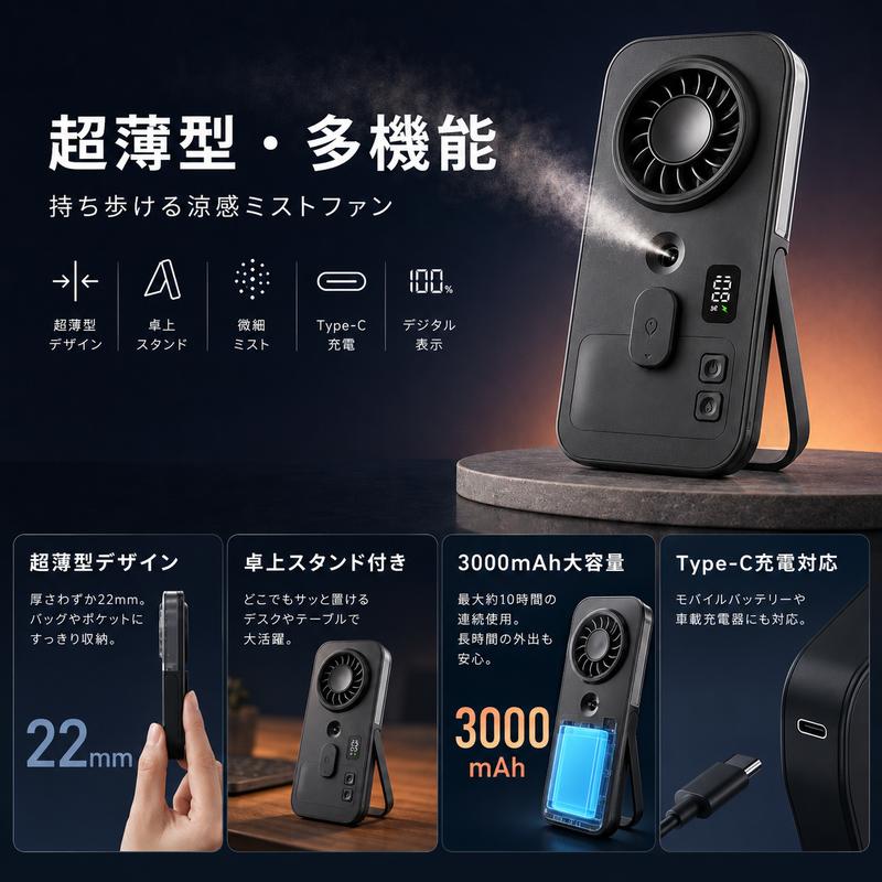 MistFlow™ 瞬間冷却ミストファン